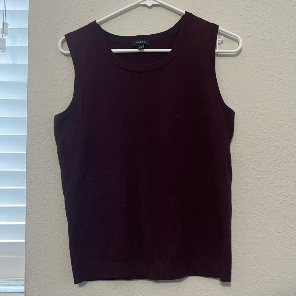 small burgundy talbots soft tank top